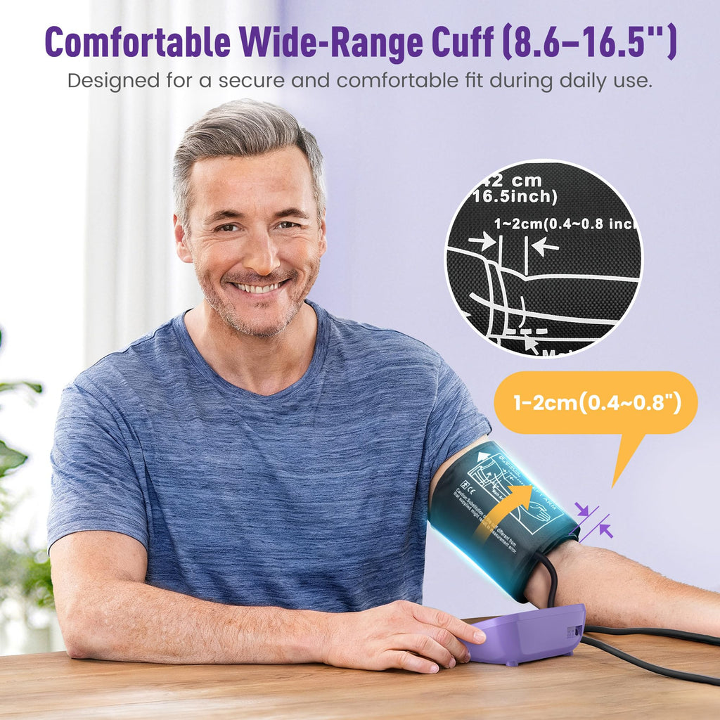 Upper Arm Blood Pressure Monitor 8.6-16.5 in Cuff Purple V6166
