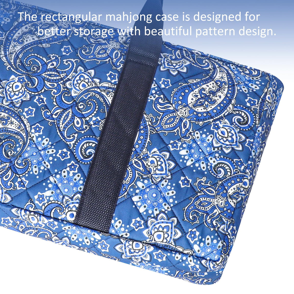American Mahjong Game Set, 166 White Tiles, 4 Color Rack/Pushers, Blue Carrying Bag T3196