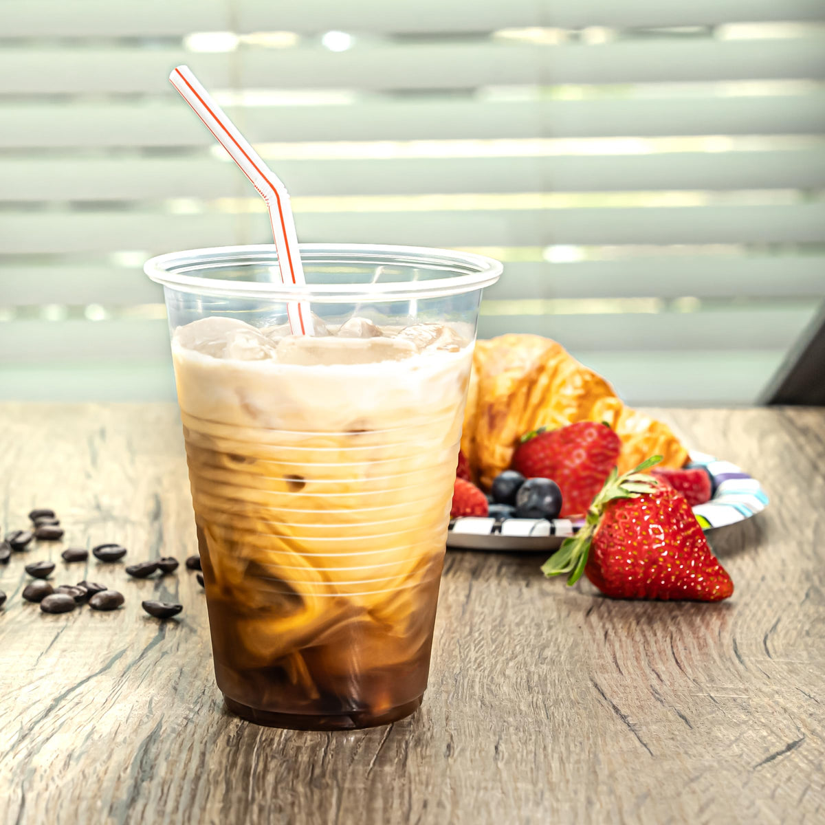 Disposable Striped Plastic Flex Straws, 100 Count P8190