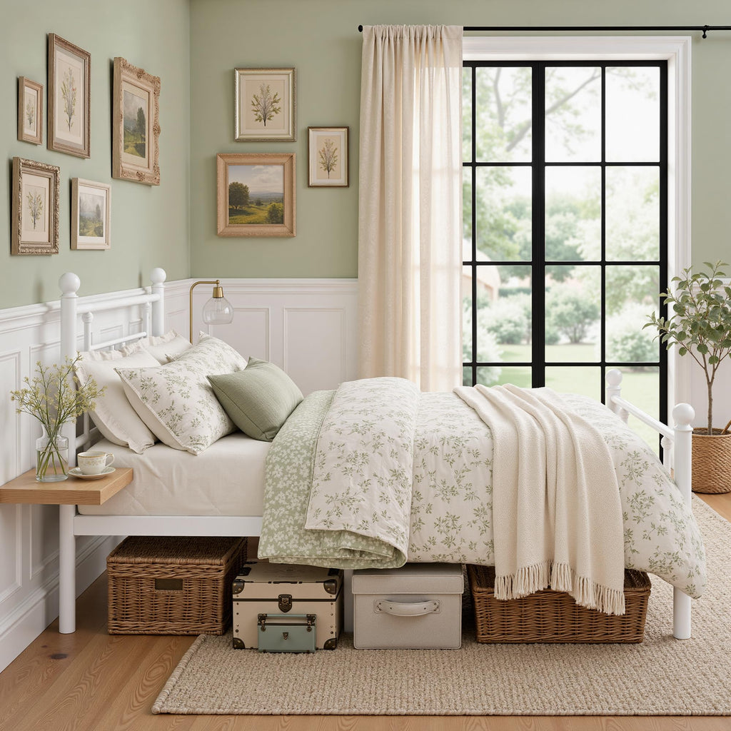 Full Size Metal Platform Bed Frame with Headboard and Footboard P4420