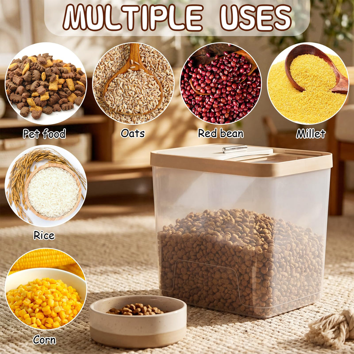 4 Pcs Clear Dog Food Storage Containers L789
