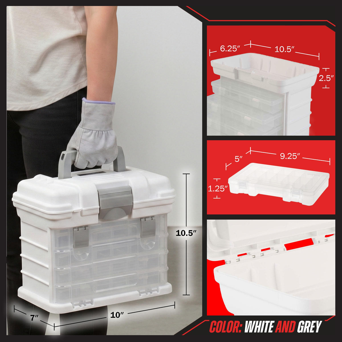 Portable Tool Box Small Parts Organizer with Drawers K83542