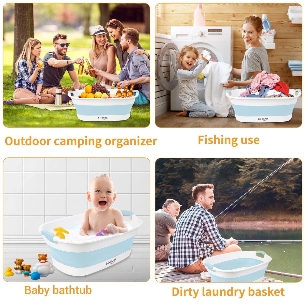 Collapsible Dog Bath Tub with Drain Plug X12880