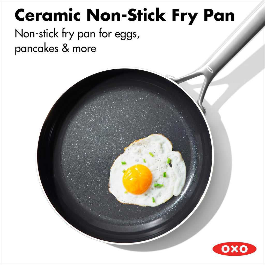 10 Piece Stainless Steel Cookware Set with Ceramic Nonstick Frying Pan L5839