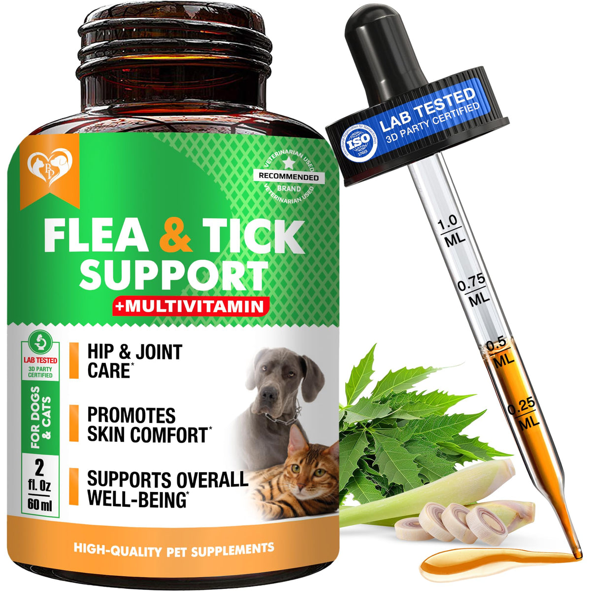 Natural Flea & Tick Prevention Drops for Dogs and Cats P616892