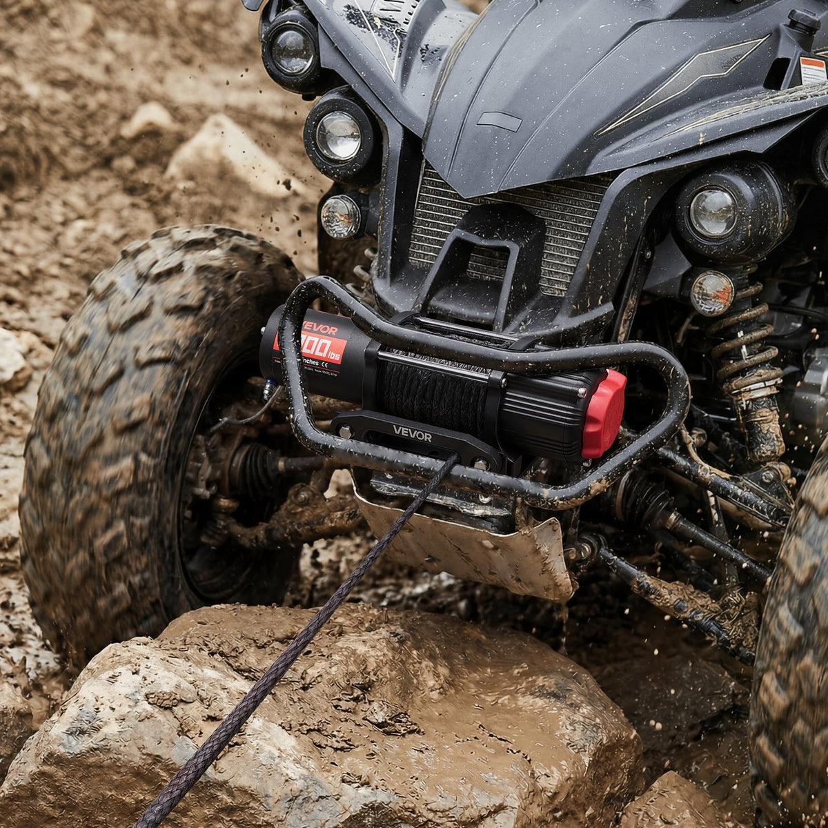 6000 lbs 12V Electric Winch with Synthetic Rope L650457