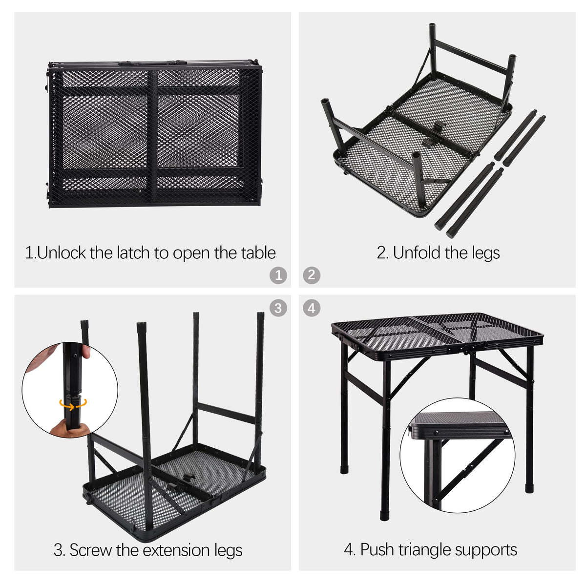 Portable Small Folding Metal Camping Table 23” x 15” U98876