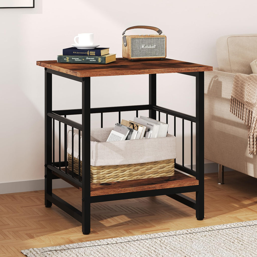 18” Square Side Table with Open Storage Shelf N581497
