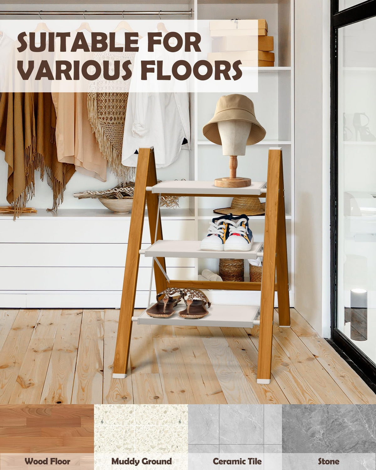 3 Step Stool with Anti-Slip Wide Pedal B2655
