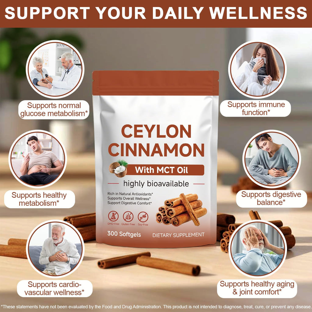 Cinnamon Capsules 300 Softgels with MCT Oil L76323