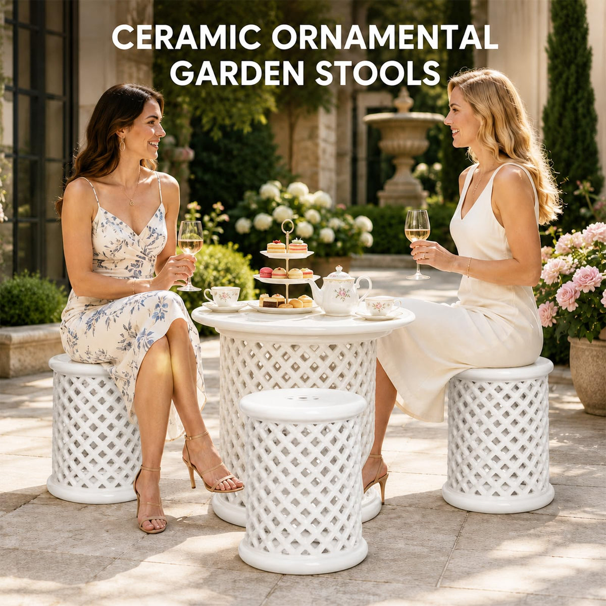 Glazed Ceramic Garden Stool V31716