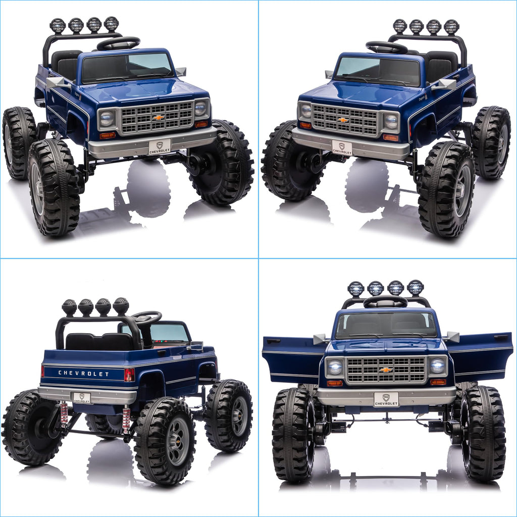 24V Blue 4WD Ride on Monster Truck Car U990605