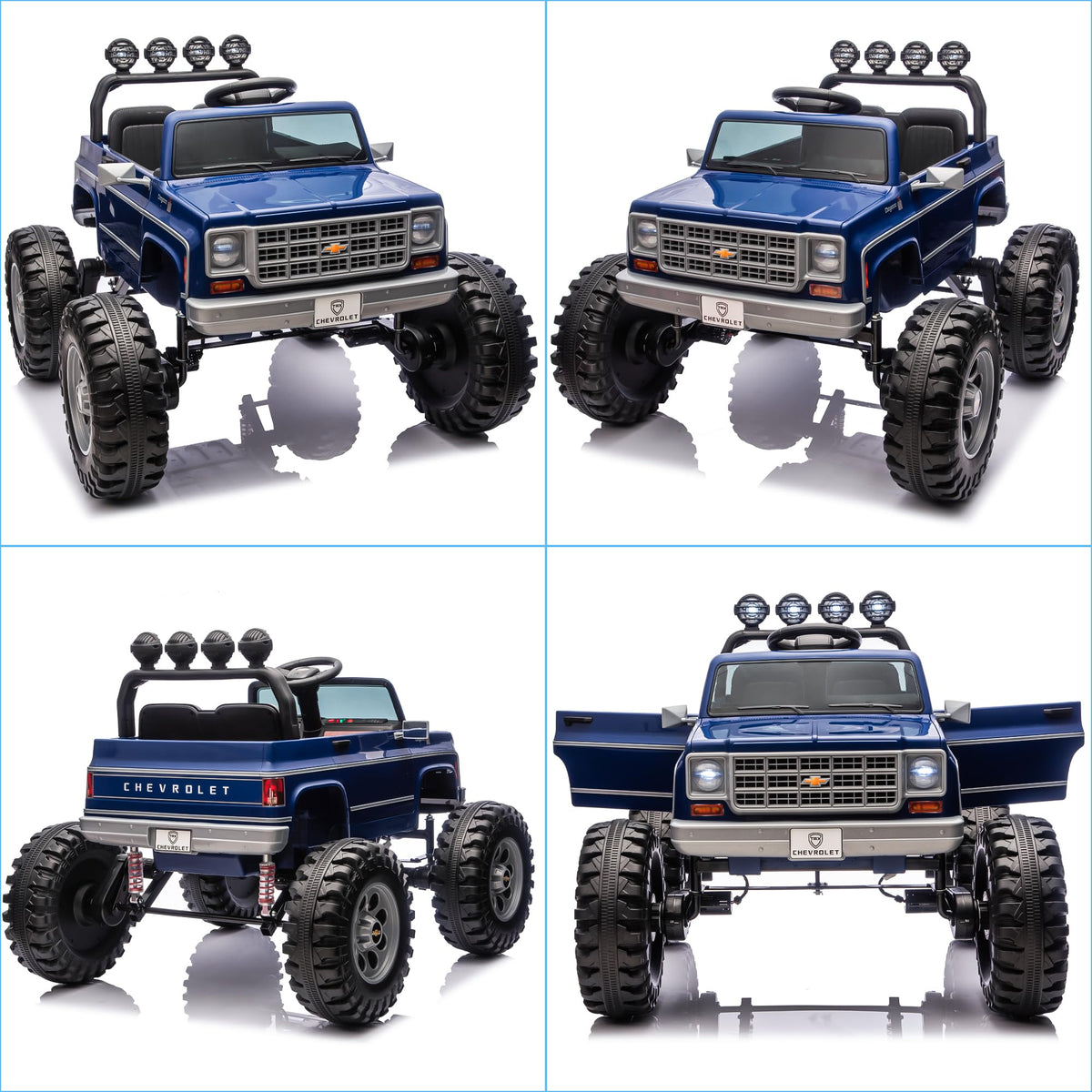 24V Blue 4WD Ride on Monster Truck Car U990605
