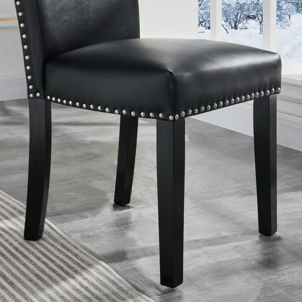 Black PU Dining Chairs Set of 6 P326316