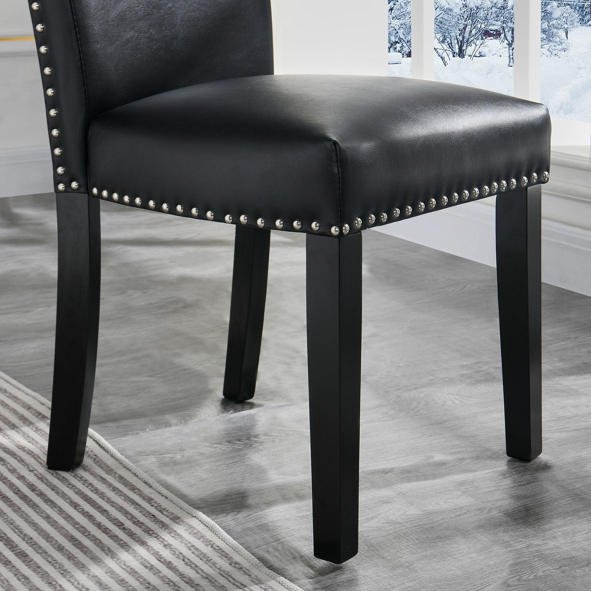 Black PU Dining Chairs Set of 6 P326316
