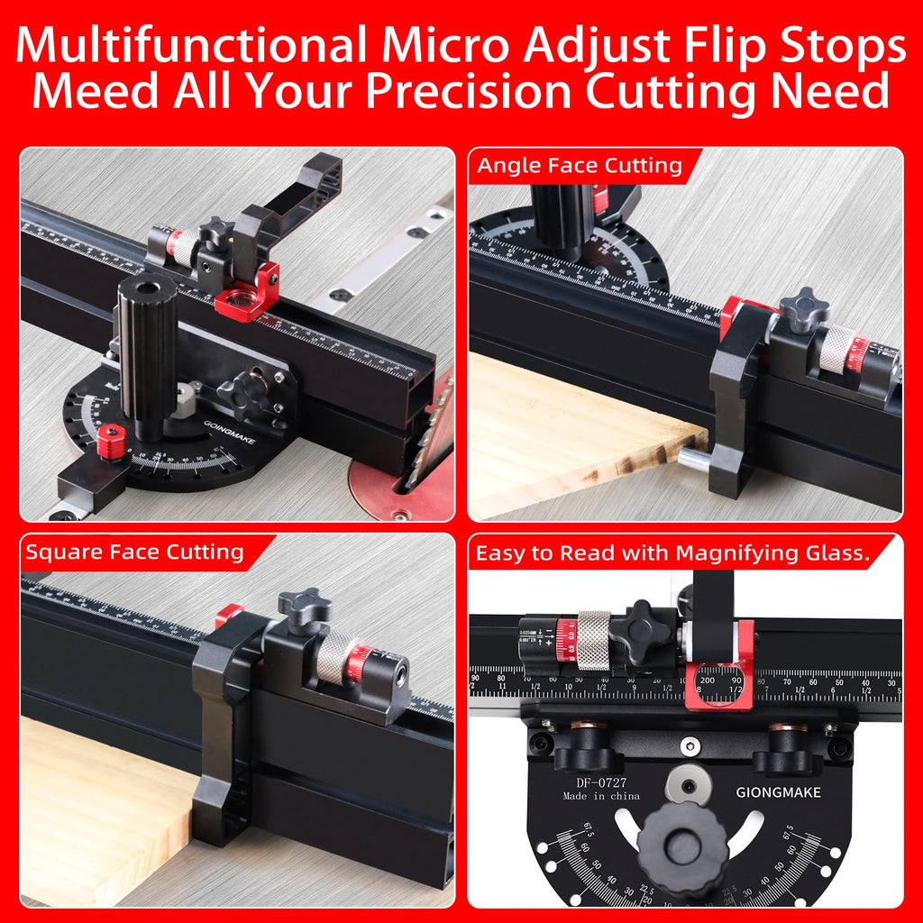Table Saw Miter Gauge with Extendable Fence and Flip Stop Q28918