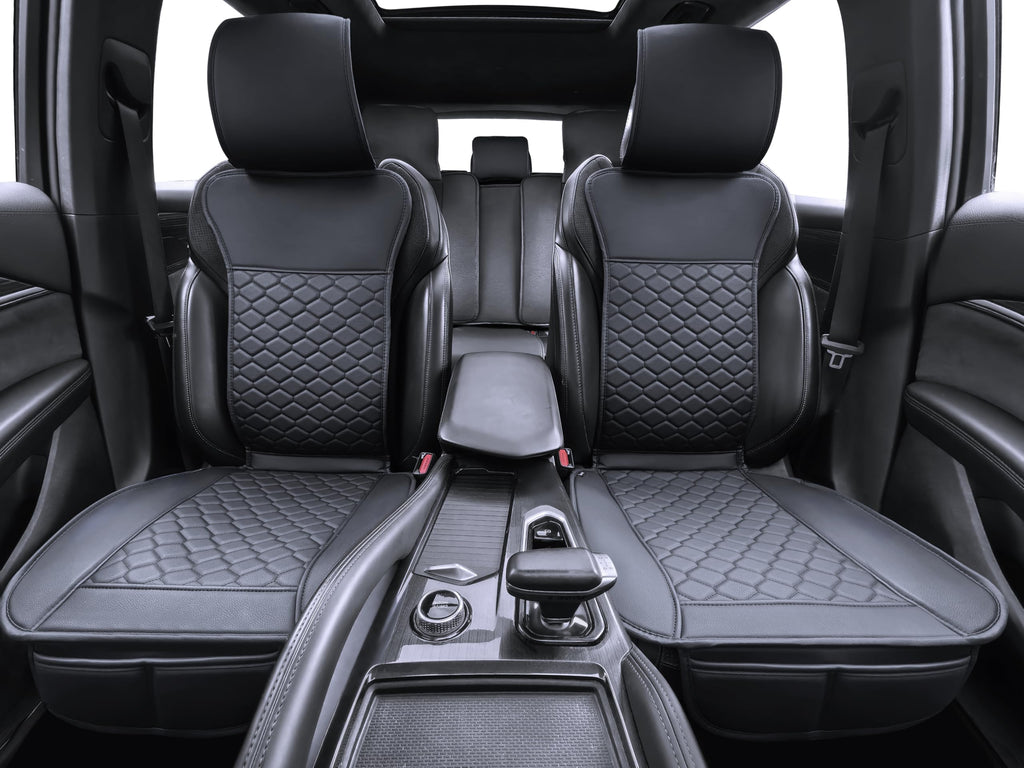 Leather Waterproof Car Seat Cover Full Set Black U84272