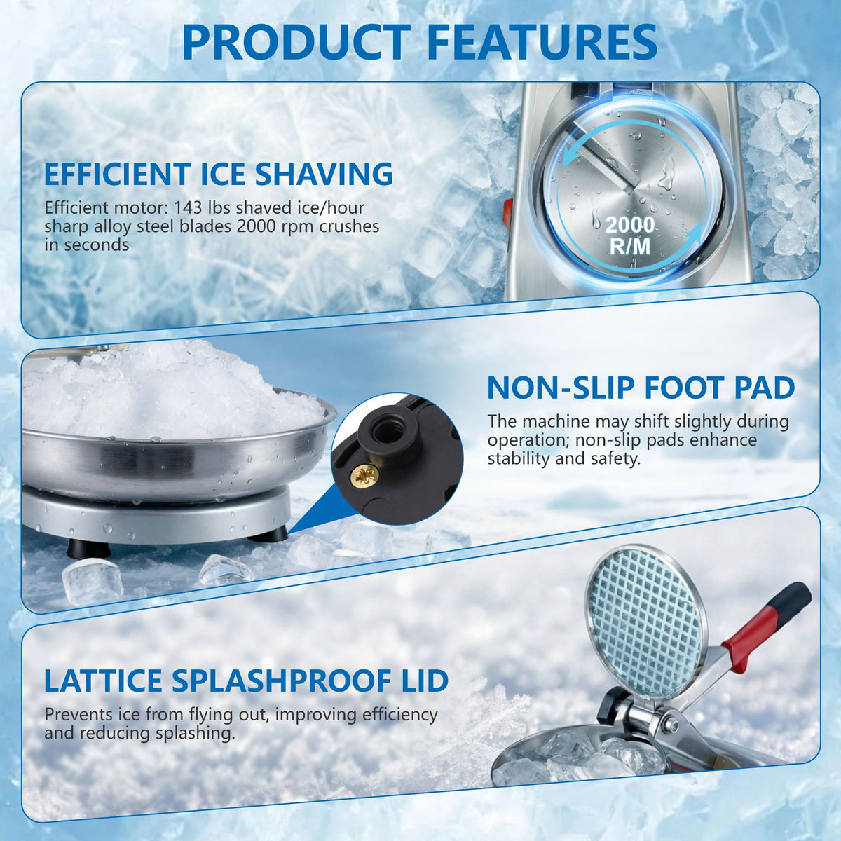 Electric Ice Crusher Shaved Ice Machine Q42998