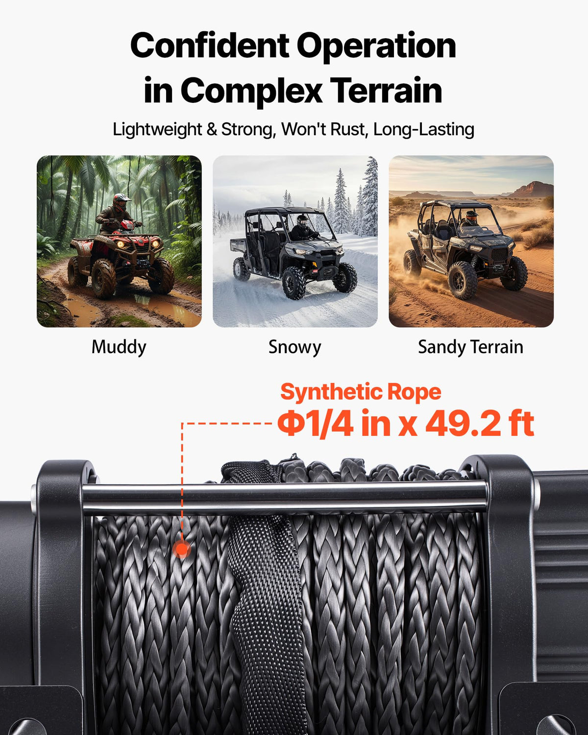 6000 lbs 12V Electric Winch with Synthetic Rope L650457