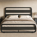 Full Size Metal Bed Frame with Wooden Headboard X422