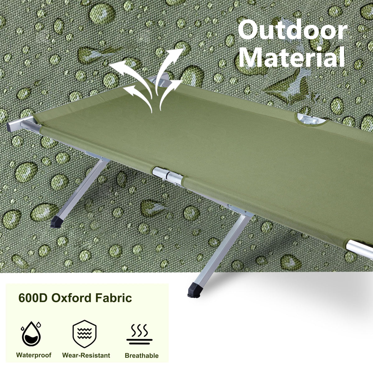 25" Wide Folding Camping Cot with Carry Bag S963140