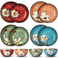12 Pcs Floral Ceramic Dinnerware Set for 4 S385103