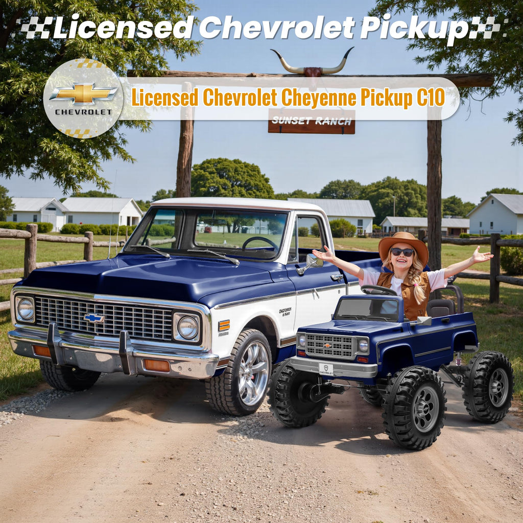 24V Blue 4WD Ride on Monster Truck Car U990605