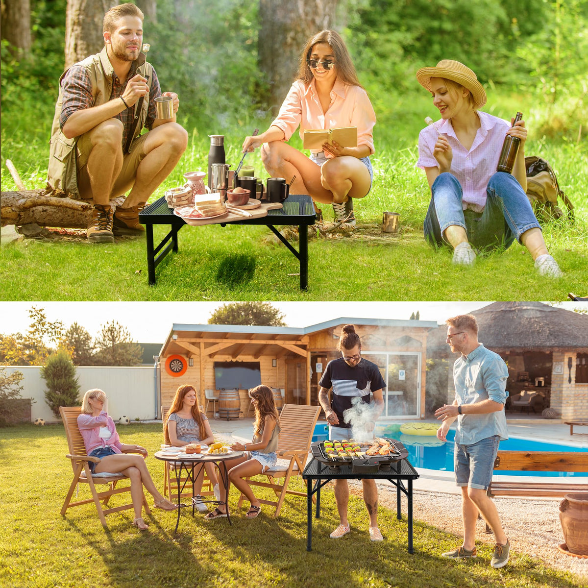 Portable Small Folding Metal Camping Table 23” x 15” U98876