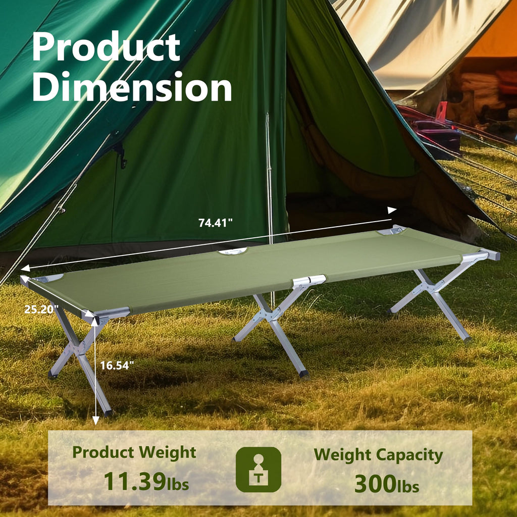 25" Wide Folding Camping Cot with Carry Bag S963140