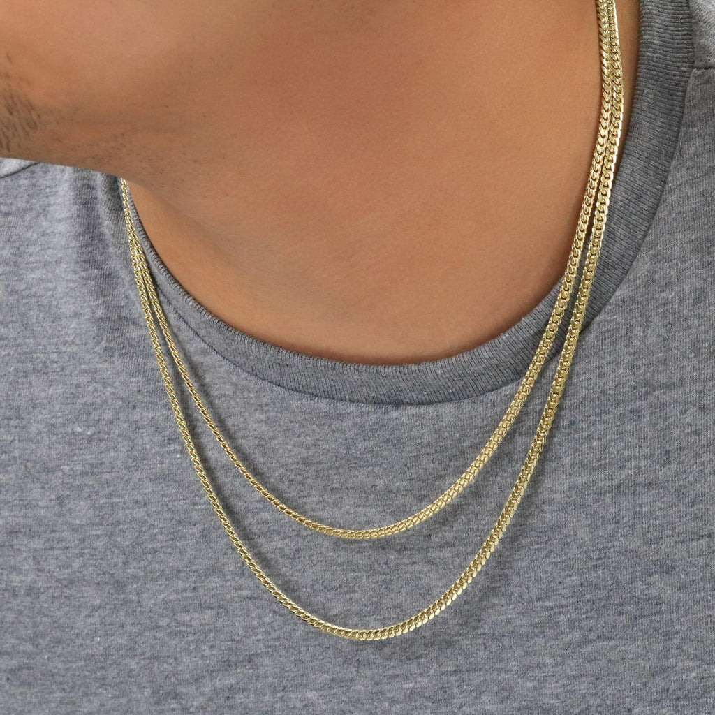18k Yellow Gold Cuban Link Chain Necklace N73016