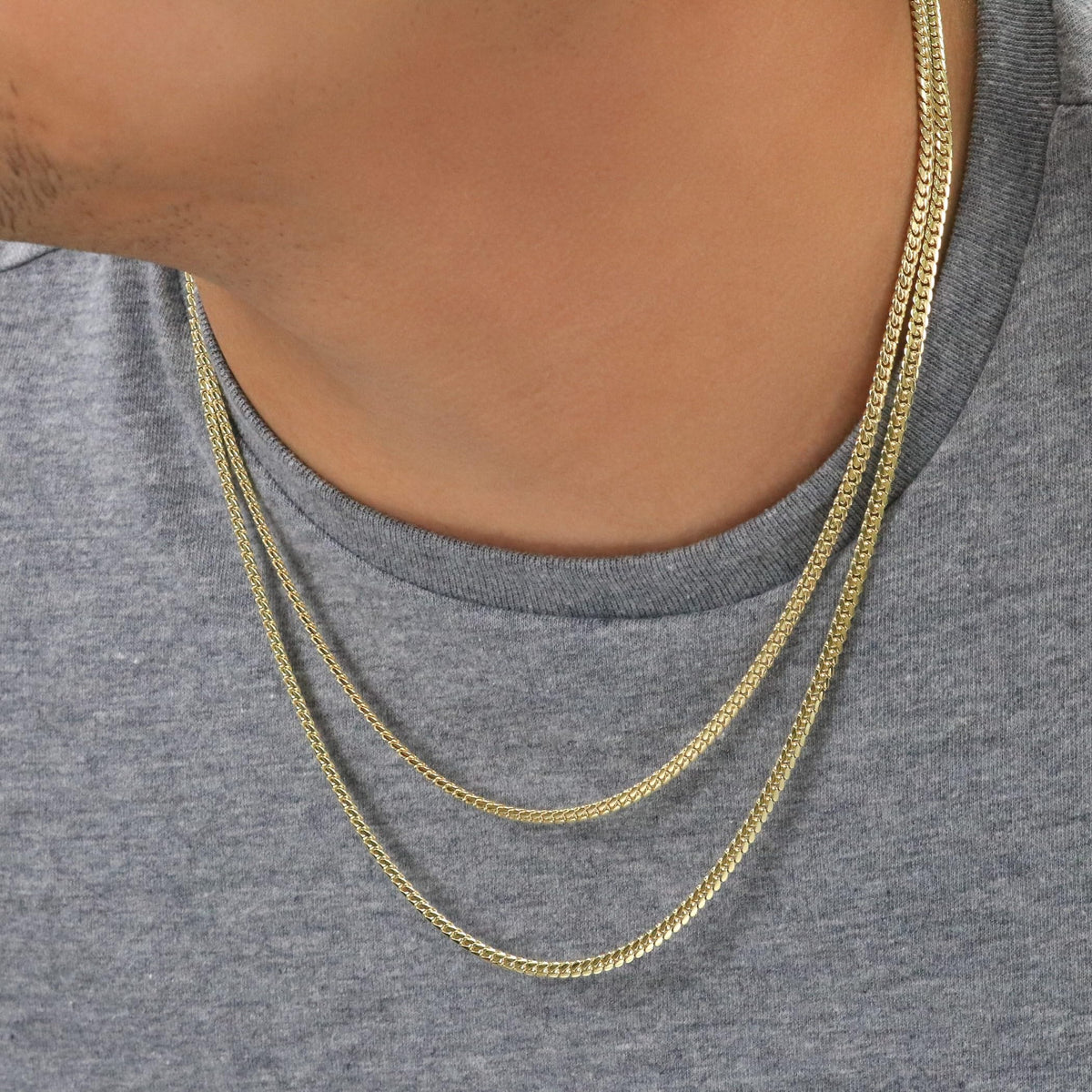 18k Yellow Gold Cuban Link Chain Necklace N73016